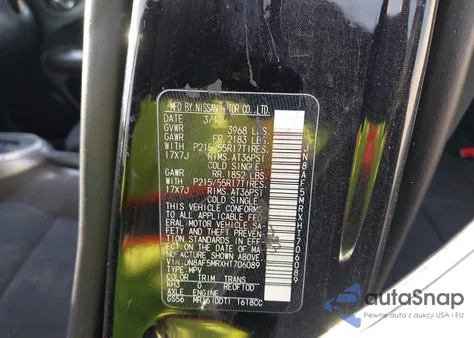 2017 Nissan Juke Sv z USA, uszkodzony, nr VIN JN8AF5MRXHT706089